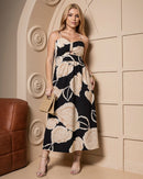 Vestido floral preto