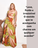 Vestido Longo Estampado com Bojo e Alças Finas