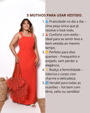 Vestido Longo Plus Size Casual Elegante Moda Evangélica - Vermelho
