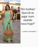 Vestido Longo Plus Verde Menta