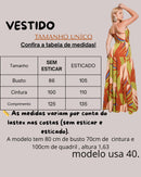 Vestido Longo Estampado com Bojo e Alças Finas
