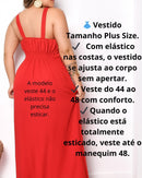 Vestido Longo Plus Size Casual Elegante Moda Evangélica - Vermelho