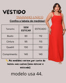 Vestido Longo Plus Size Casual Elegante Moda Evangélica - Vermelho