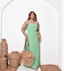 Vestido Longo Plus Verde Menta