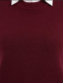 Colete Feminino de Tricô Elegante – Estilo Clássico e Versátil Marsala