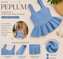 Blusa Regata Feminina em Tricô Modal com Modelagem Peplum Ajustada