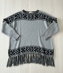 Poncho Manga Longa - Cinza