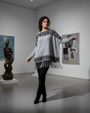 Poncho Manga Longa - Cinza