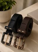 Kit 2 Cintos Femininos Finos  Fivela Dourada Elegante Casual