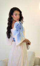 Vestido Longo Feminino Estampado Manga Ampla
