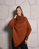 Poncho Bico Feminino Capa Tricô Gola Punho Casaco Inverno