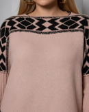 Poncho Manga Longa - Rose