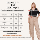 Blusa Estampada Decote V - Preta