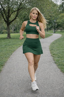Conjunto Fitness Top Short Roupa Academia Feminino Treino - Verde