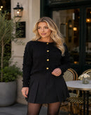Blusa Tricô Feminina Manga Longa Lã Cardigan Botões Suéter