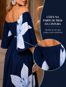 Vestido Feminino Estampado Evangelico Decote Quadrado