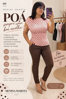 Blusa Feminina Poá com Decote Drapeado e Detalhe no Ombro