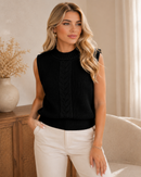 Cropped Regata tricot modal Preto – Tamanho Único