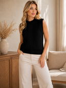Cropped Regata tricot modal Preto – Tamanho Único