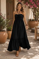 Vestido Longo Tomara que Caia com Amarração Preto