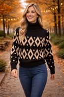 Blusa De Frio Feminina Manga Longa De Trico - Preto