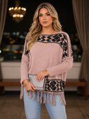 Poncho Manga Longa - Rose