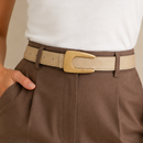 Cinto Feminino Fivele Dourado Aço Escovado