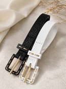 Kit 2 Cintos Femininos Finos  Fivela Dourada Elegante Casual