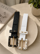 Kit 2 Cintos Femininos Finos  Fivela Dourada Elegante Casual