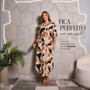 Vestido Longo Feminino Chemise Estampado com Botões e Bolsos Laterais do M ao GG