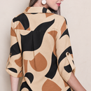 Vestido Longo Feminino Chemise Estampado com Botões e Bolsos Laterais do M ao GG