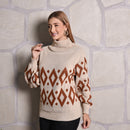 Blusa De Frio Feminina Manga Longa De Trico - Bege