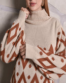 Blusa De Frio Feminina Manga Longa De Trico - Bege