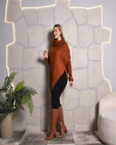 Poncho Bico Feminino Capa Tricô Gola Punho Casaco Inverno