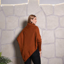 Poncho Bico Feminino Capa Tricô Gola Punho Casaco Inverno