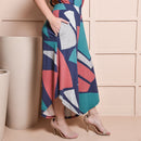 Conjunto Feminino Pantacourt Estampado em Viscolycra com Blusa Sem Manga Conforto e Elegância G GG Vermelho e Verde