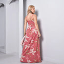 Vestido Longo Estampado  Alça M ao GG Verão  Rosa