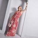 Vestido Longo Estampado  Alça M ao GG Verão  Rosa
