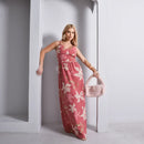 Vestido Longo Estampado  Alça M ao GG Verão  Rosa
