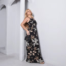 Vestido Longo Estampado Feminino Alça M ao GG Verão Preto