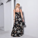 Vestido Longo Estampado Feminino Alça M ao GG Verão Preto