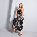 Vestido Longo Estampado Feminino Alça M ao GG Verão Preto