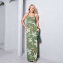 Vestido Longo Estampado Feminina Alça M ao GG Verão Verde