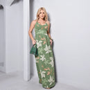 Vestido Longo Estampado Feminina Alça M ao GG Verão Verde
