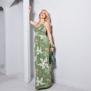 Vestido Longo Estampado Feminina Alça M ao GG Verão Verde