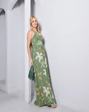 Vestido Longo Estampado Feminina Alça M ao GG Verão Verde