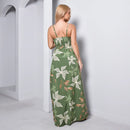 Vestido Longo Estampado Feminina Alça M ao GG Verão Verde