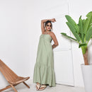 Vestido Longo Tomara que Caia com Amarração Verde