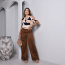 Calça Feminina Suede - Marrom