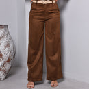 Calça Feminina Suede - Marrom